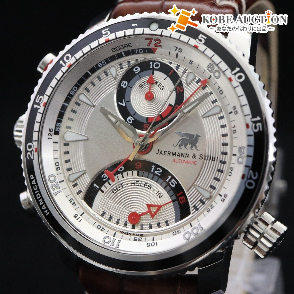 ■ YA-MAN &amp; STUBE TP.11.014 Men's Automatic Golf Watch, 127.0g, Silver Dial