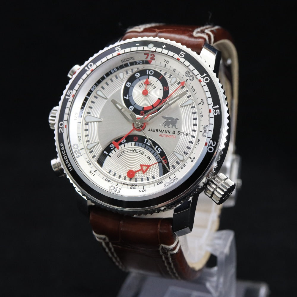 ■ YA-MAN &amp; STUBE TP.11.014 Men's Automatic Golf Watch, 127.0g, Silver Dial