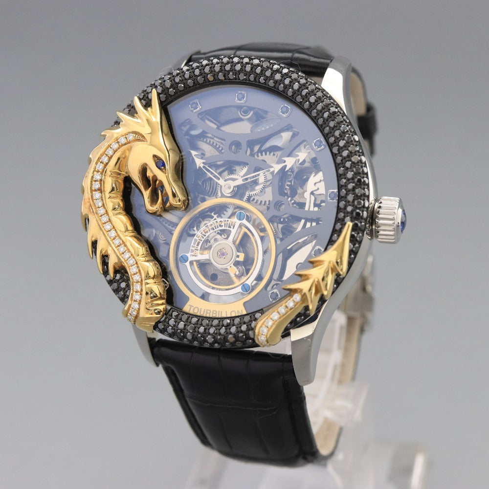 ■ Memorgin SARAH ZHUANG Tourbillon Dragon Hand-Wound 110.1g Men's Watch Black Dial