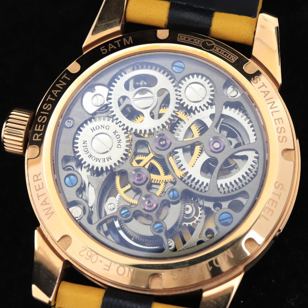 ■ Memorgin Tourbillon Bruce Lee Hand-Wound Watch, 104.0g, Men's, Gold Dial