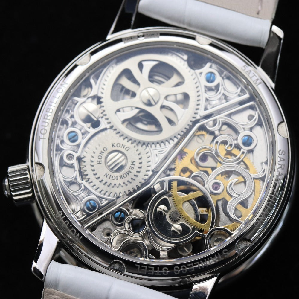 ■ メモリジン 腕時計 SARAH ZHUANG 鳳凰 フェニックス トゥールビヨン 手巻き 82.5g メンズ シルバー 文字盤 ホワイト