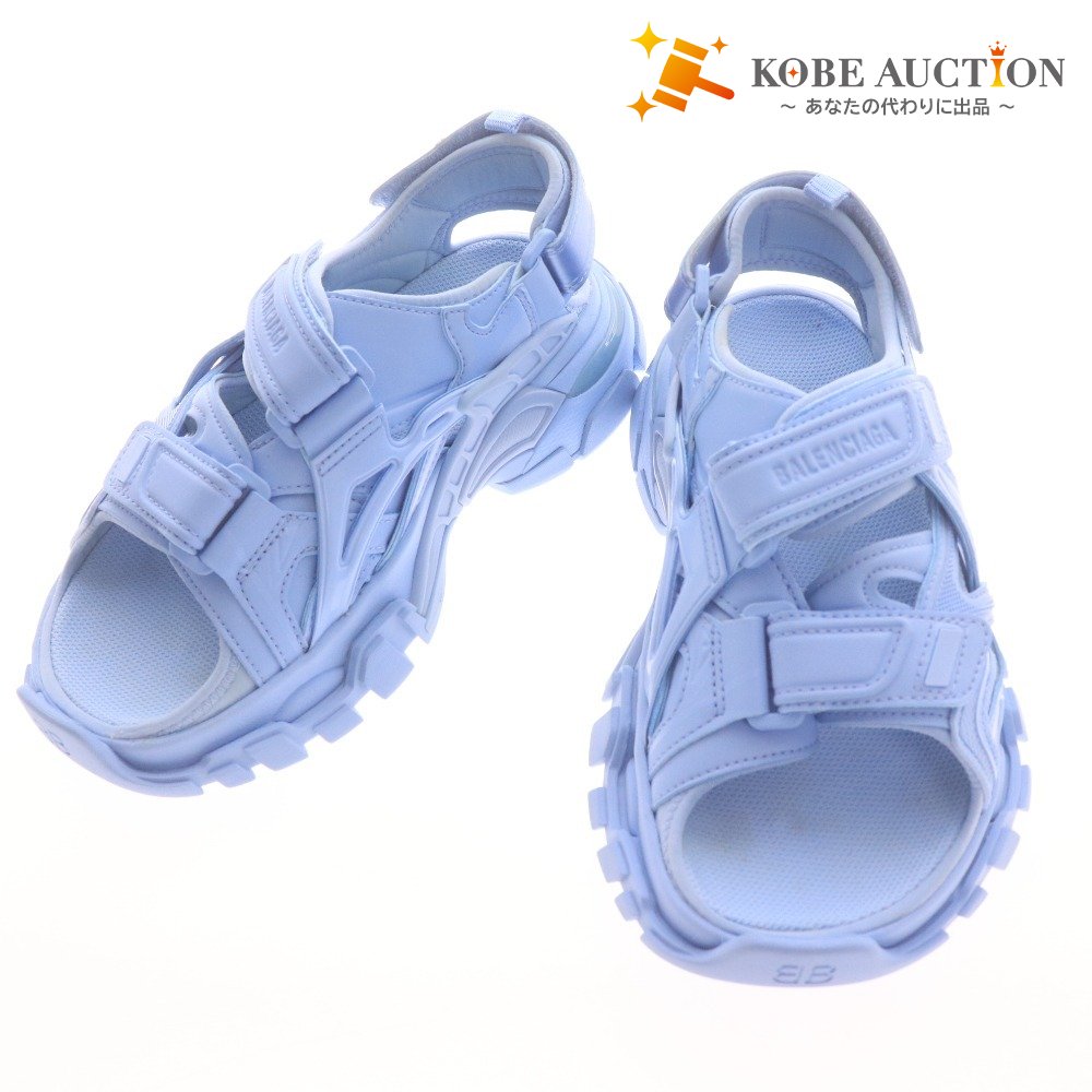 Balenciaga Track Sandals 617543, Women's, Size 23cm, Blue, Includes Accessories