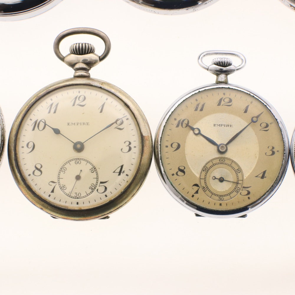 ■ SEIKO 19 SEIKO SEIKO SEIKO Pocket Watch 9-piece set Bulk sale 1017 JNR Precision EMPIRE 7, 15, 21 jewels etc. Small second hand Silver