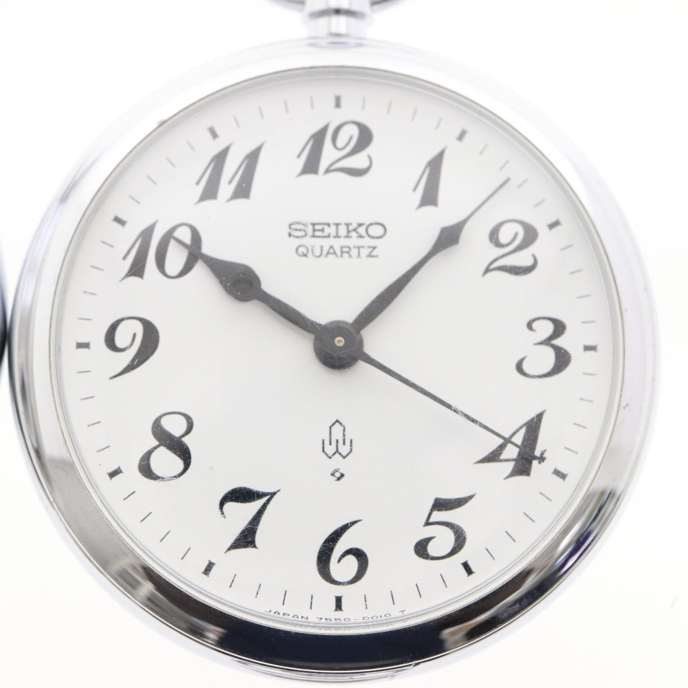 ■ 19SEIKO 19セイコー 鉄道時計 懐中時計 6点セット まとめ売り PRECISION 7550-0010 クォーツ DIAFLEX 7,15石 等 スモセコ シルバー