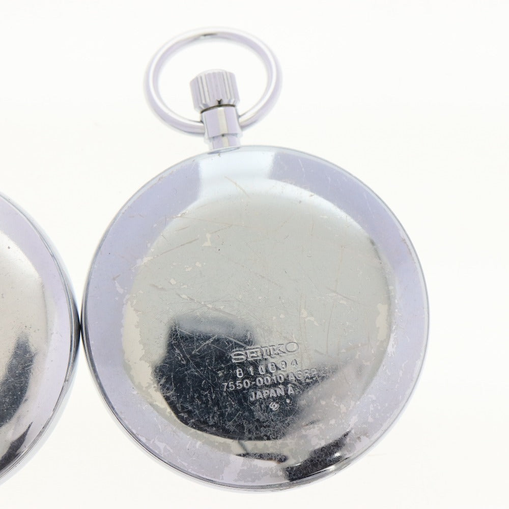 ■ 19SEIKO 19セイコー 鉄道時計 懐中時計 6点セット まとめ売り PRECISION 7550-0010 クォーツ DIAFLEX 7,15石 等 スモセコ シルバー