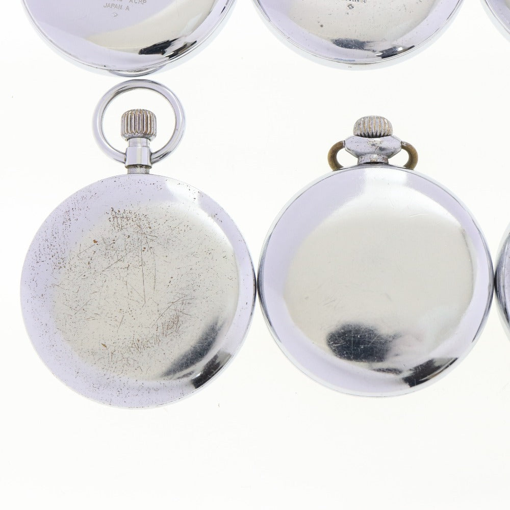 ■ 19SEIKO 19セイコー 鉄道時計 懐中時計 6点セット まとめ売り PRECISION 7550-0010 クォーツ DIAFLEX 7,15石 等 スモセコ シルバー