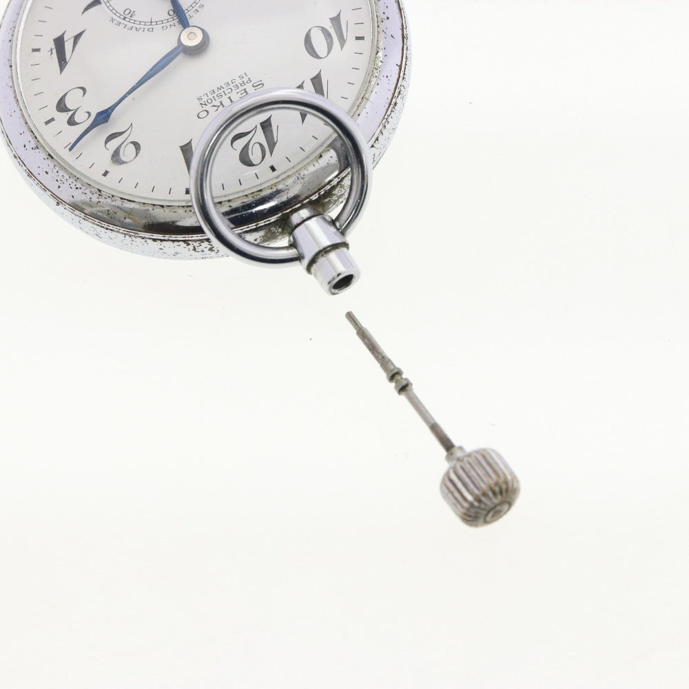 ■ 19SEIKO 19セイコー 鉄道時計 懐中時計 6点セット まとめ売り PRECISION 7550-0010 クォーツ DIAFLEX 7,15石 等 スモセコ シルバー