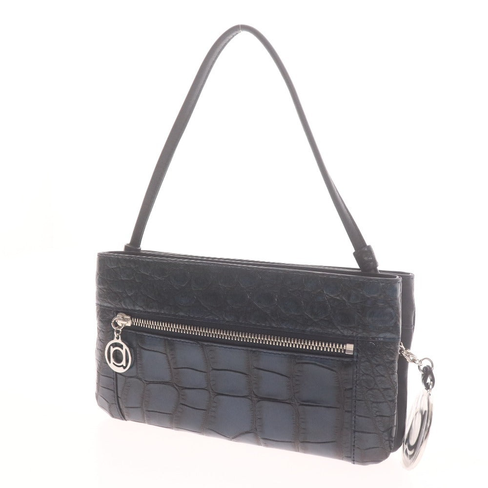 ■ Beaugrand Crocodile Leather Shoulder Bag, Wallet Shoulder Bag, 2-Way, Women's, Navy, Box Included, Unused