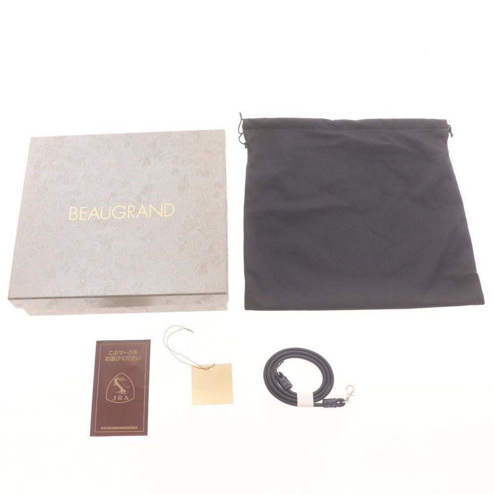 ■ Beaugrand Crocodile Leather Shoulder Bag, Wallet Shoulder Bag, 2-Way, Women's, Navy, Box Included, Unused