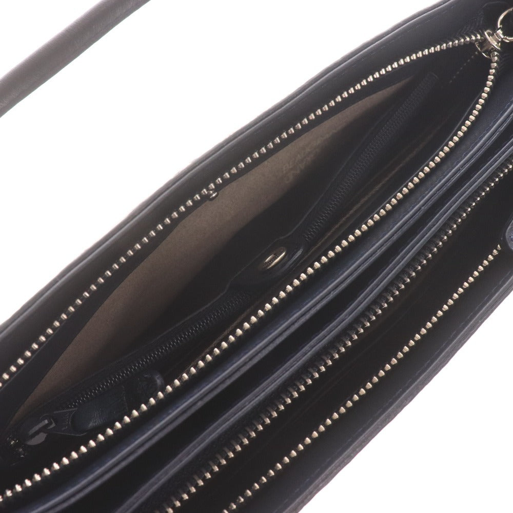 ■ Beaugrand Crocodile Leather Shoulder Bag, Wallet Shoulder Bag, 2-Way, Women's, Navy, Box Included, Unused