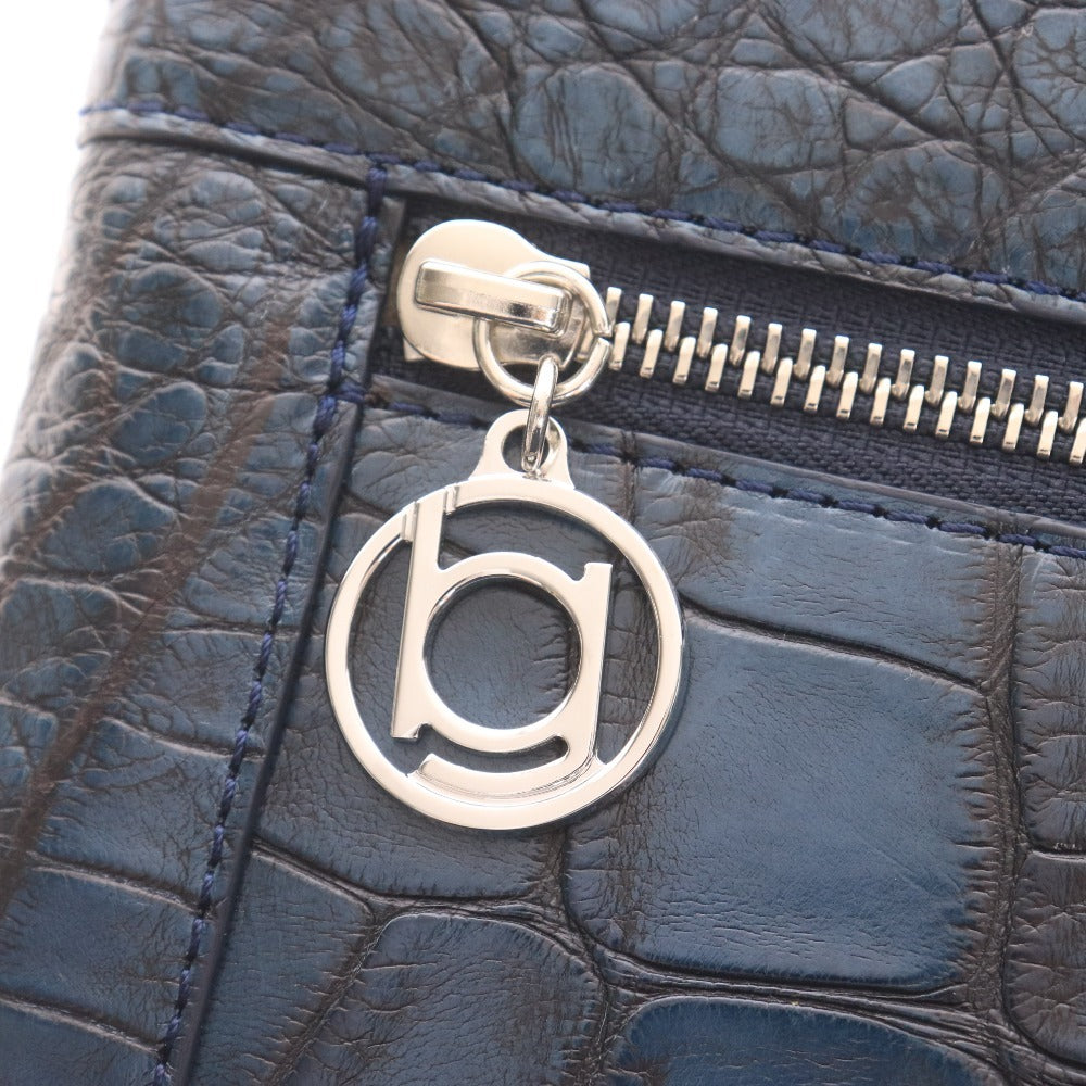 ■ Beaugrand Crocodile Leather Shoulder Bag, Wallet Shoulder Bag, 2-Way, Women's, Navy, Box Included, Unused