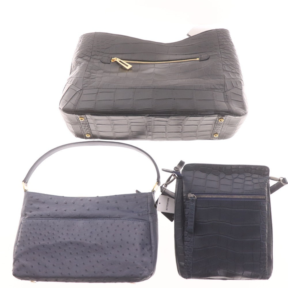 ■ トウカゲン 等 鞄 3点セット まとめ売り ショルダーバッグ クロコダイル オーストリッチ レディース タグ付き 未使用