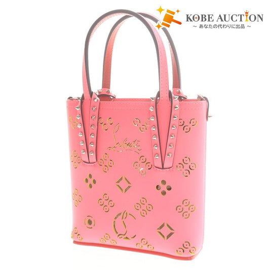 ■ クリスチャンルブタン ショルダーバッグ ハンドバッグ 鞄 2WAY スタッズ レディース ピンク 袋付き