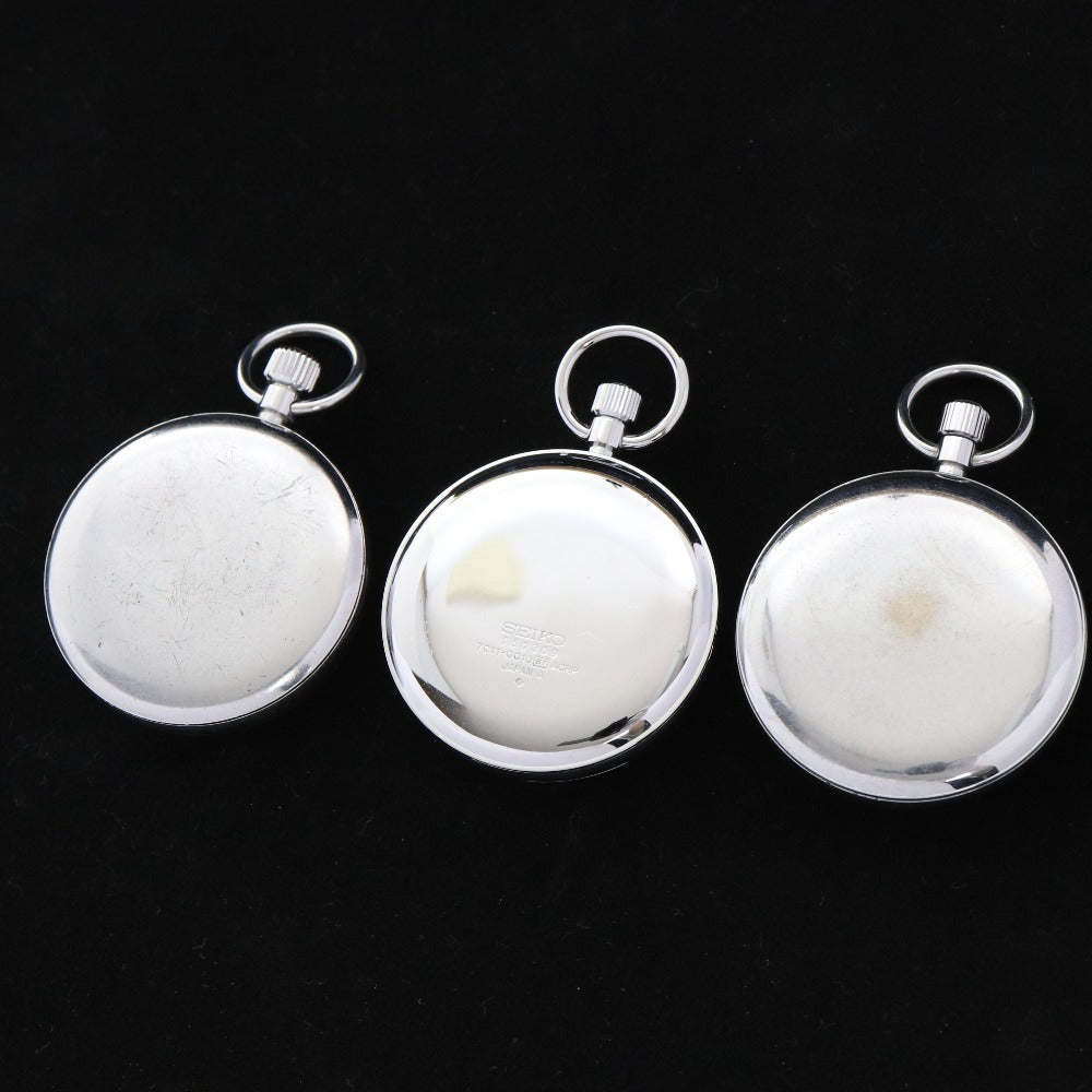 ■ セイコー 19セイコー 懐中時計 3点セット まとめ売り 15石 21石 等 メンズ レディース シルバー 文字盤 ホワイト