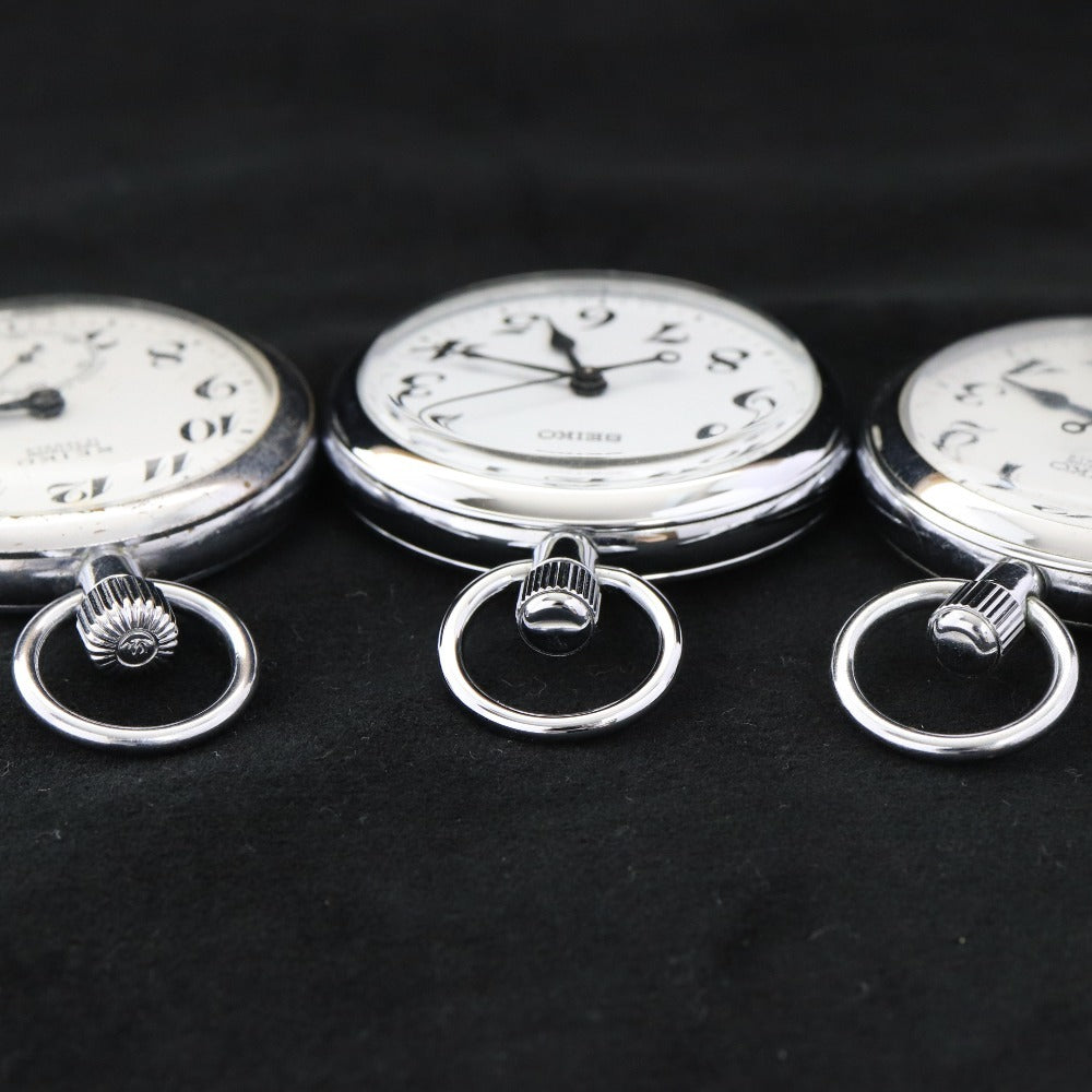 ■ セイコー 19セイコー 懐中時計 3点セット まとめ売り 15石 21石 等 メンズ レディース シルバー 文字盤 ホワイト