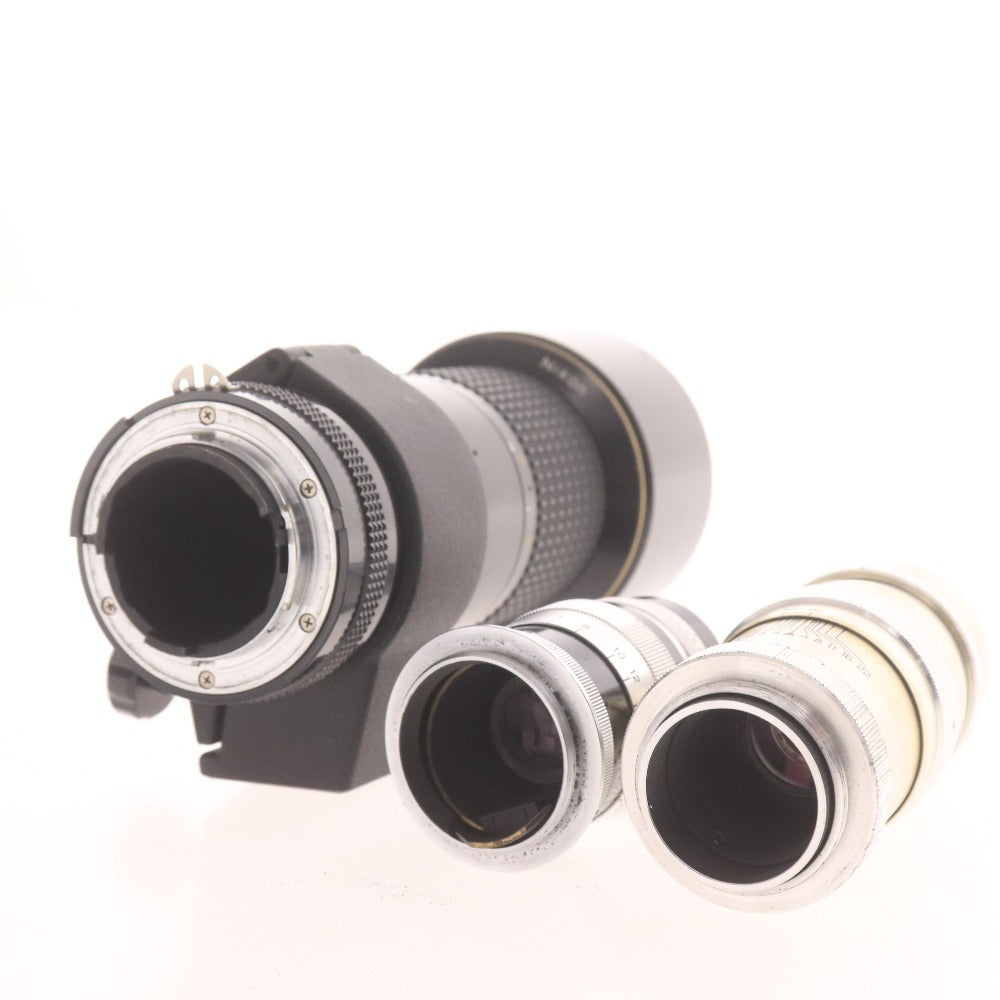 ■ ニコン キヤノン ソ連 カメラレンズ 3点セット まとめ売りNIKKOR ED Ai-S 300mm 1:4.5 ジュピター11 135mm F4 等 本体ブラック