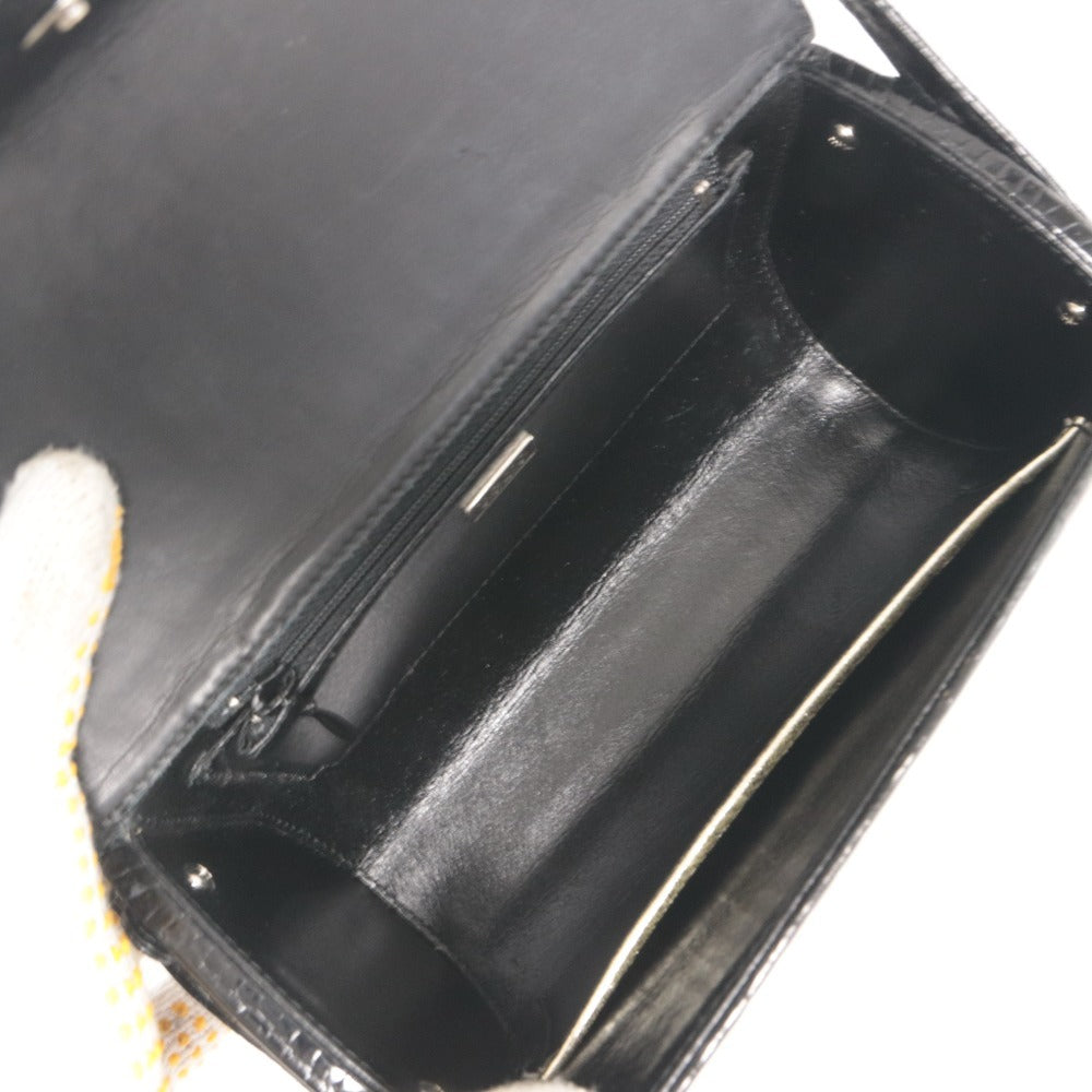 ■ WAKO 和光 SPREAFICO スプレアフィコ ハンドバッグ 2点セット まとめ売り クロコダイル ゴールド シルバー金具 レディース ブラック
