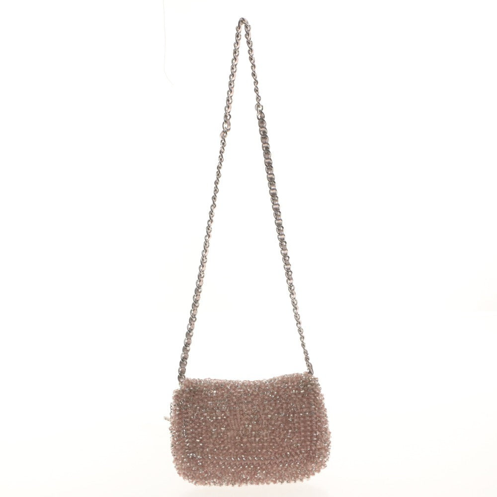 ■ ANTEPRIMA Shoulder Bag Perla Glitter Luxury Silver Hardware Women's Pink Beige