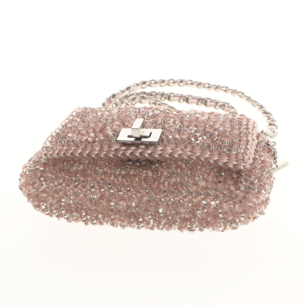 ■ ANTEPRIMA Shoulder Bag Perla Glitter Luxury Silver Hardware Women's Pink Beige