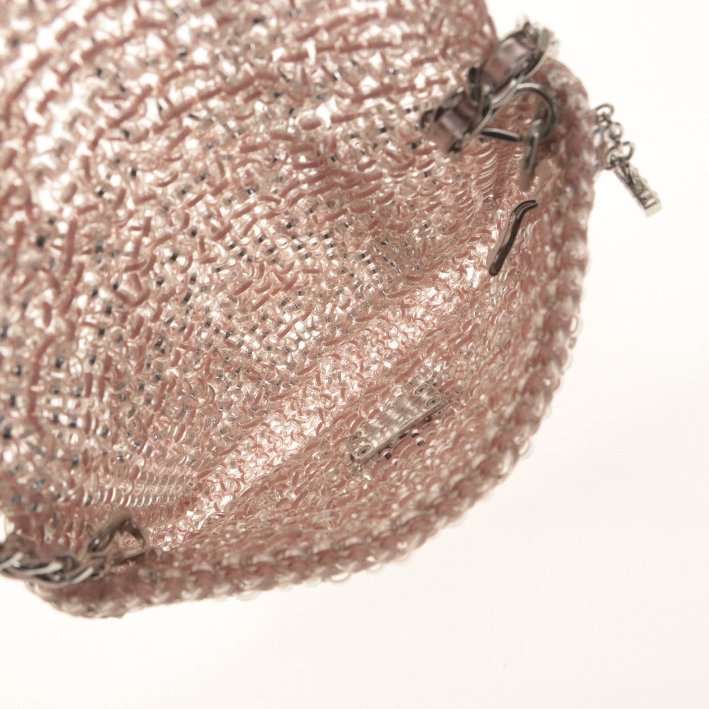 ■ ANTEPRIMA Shoulder Bag Perla Glitter Luxury Silver Hardware Women's Pink Beige