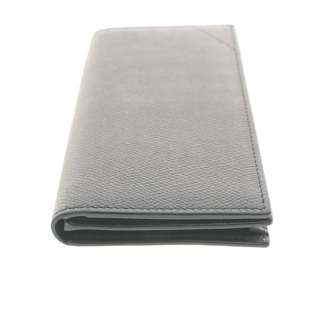 ■ Camille Fournet Long Wallet, Calf Leather x Alligator, Bill Compartment, Coin Pocket, Men's, Navy