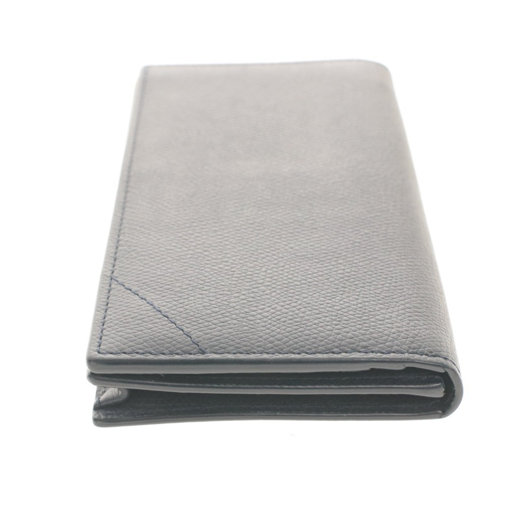■ Camille Fournet Long Wallet, Calf Leather x Alligator, Bill Compartment, Coin Pocket, Men's, Navy