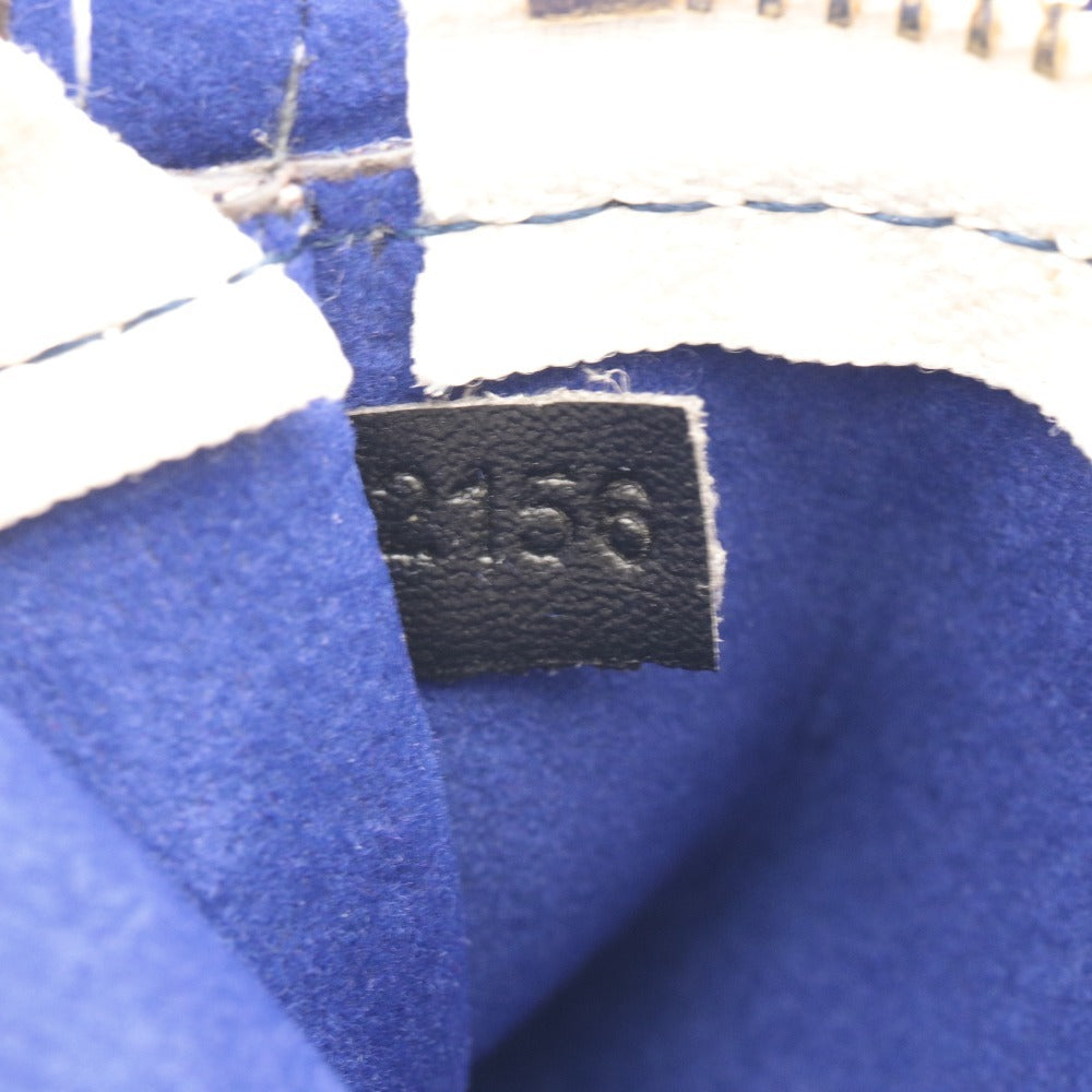 ● ルイヴィトン ダミエ・アズール ネオノエ ショルダーバッグ 鞄 ロゴ ゴールド金具 ファスナーポケット レディース ホワイト ブルー