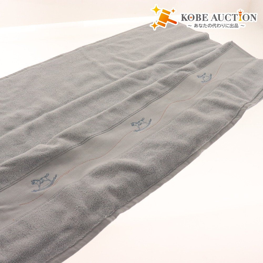 ■ Hermes bath towel, organic cotton, blanket, towel, baby towel, blue, tag, box included, unused