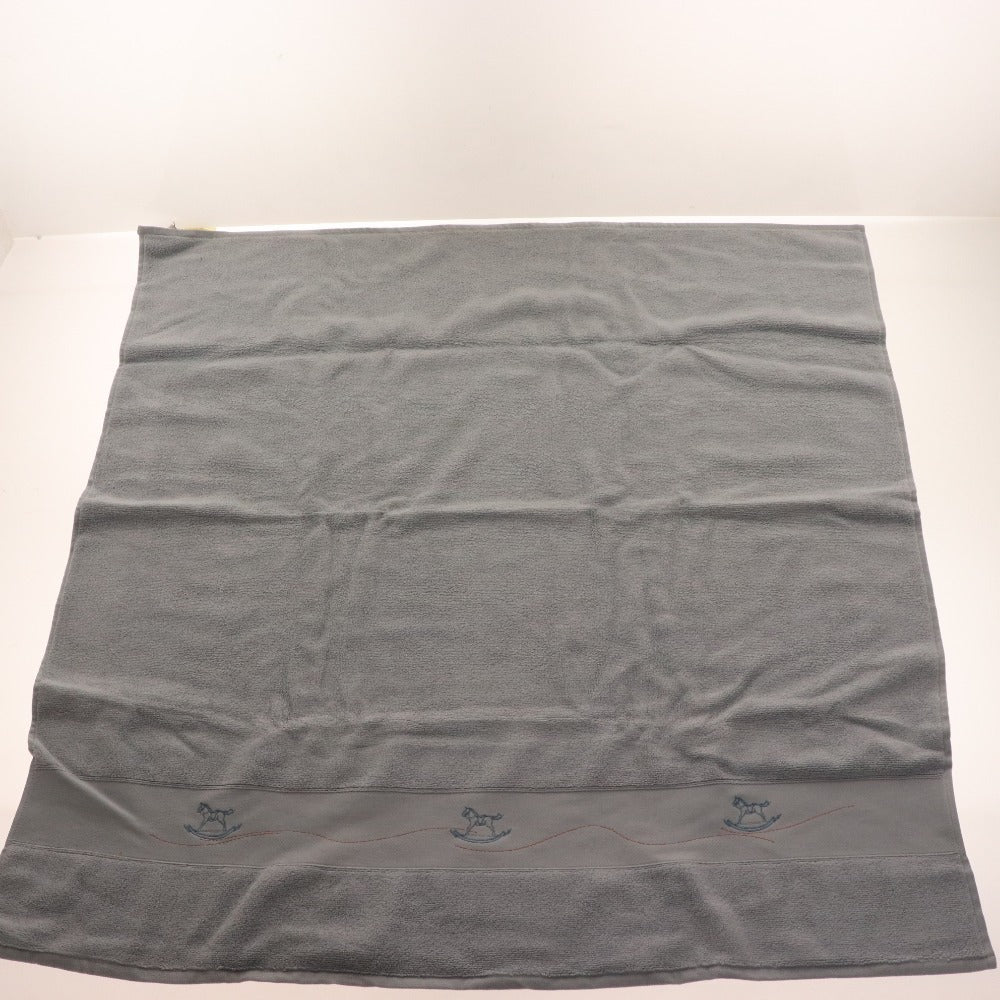 ■ Hermes bath towel, organic cotton, blanket, towel, baby towel, blue, tag, box included, unused