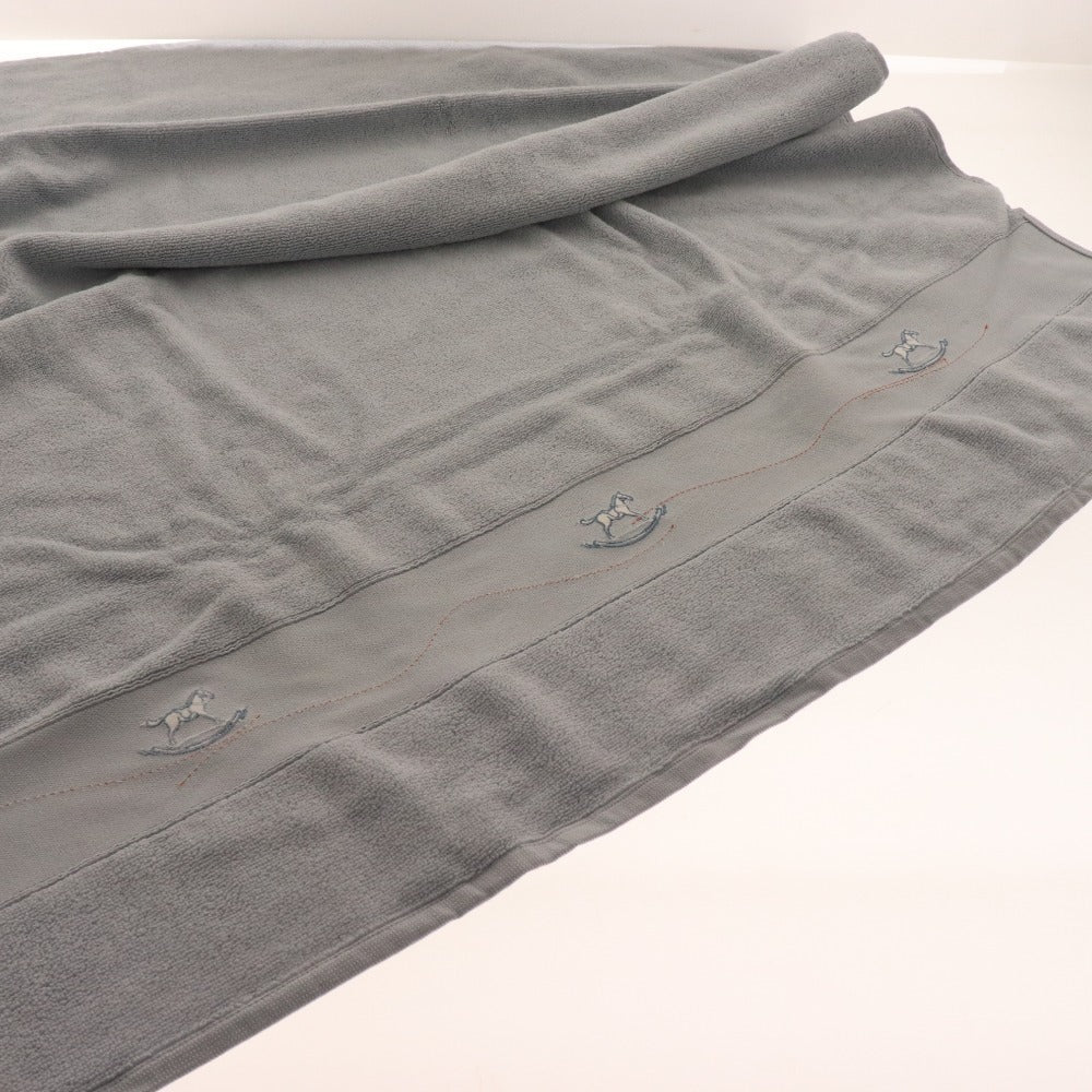 ■ Hermes bath towel, organic cotton, blanket, towel, baby towel, blue, tag, box included, unused
