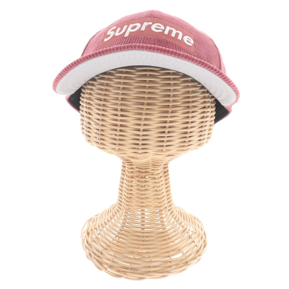 ■ Supreme Cap Hat New Era Logo Corduroy Men's 58.7cm Red