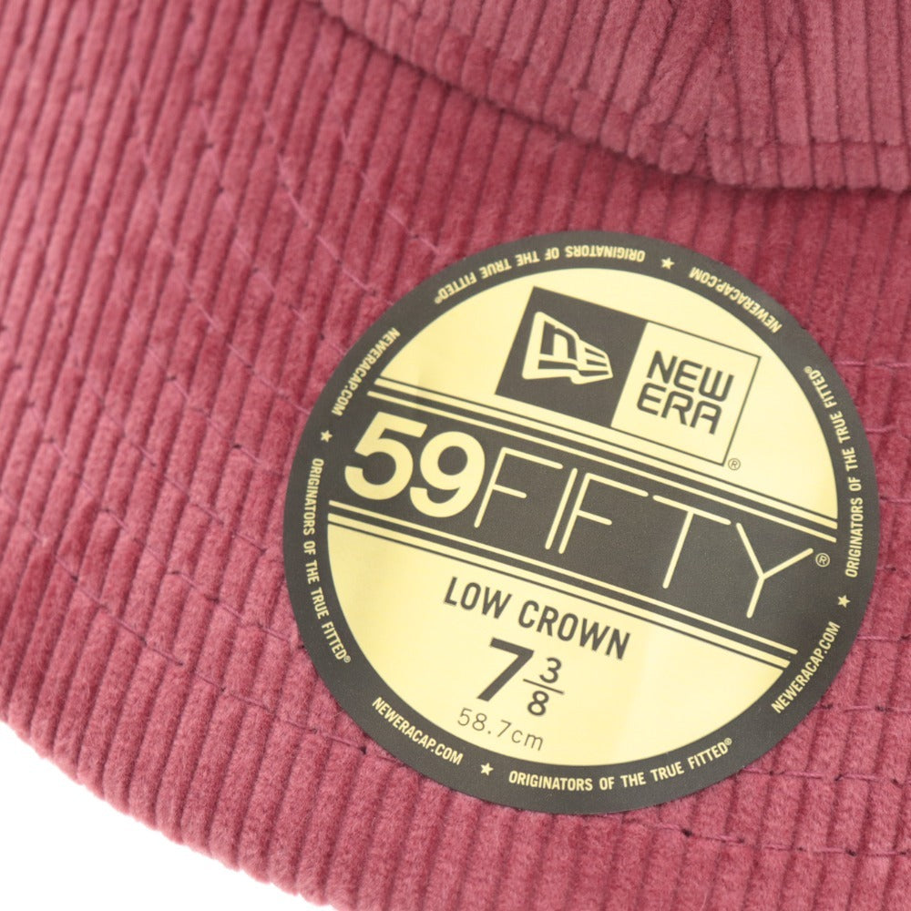 ■ Supreme Cap Hat New Era Logo Corduroy Men's 58.7cm Red