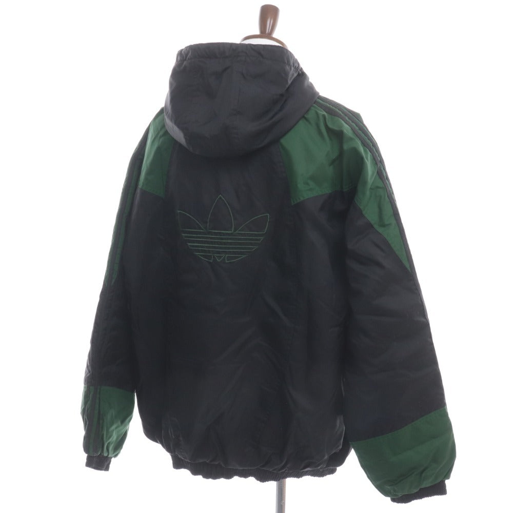 ■ Adidas Originals Jumper Blouson Jacket Outerwear Nylon Embroidery Men's L Black Green