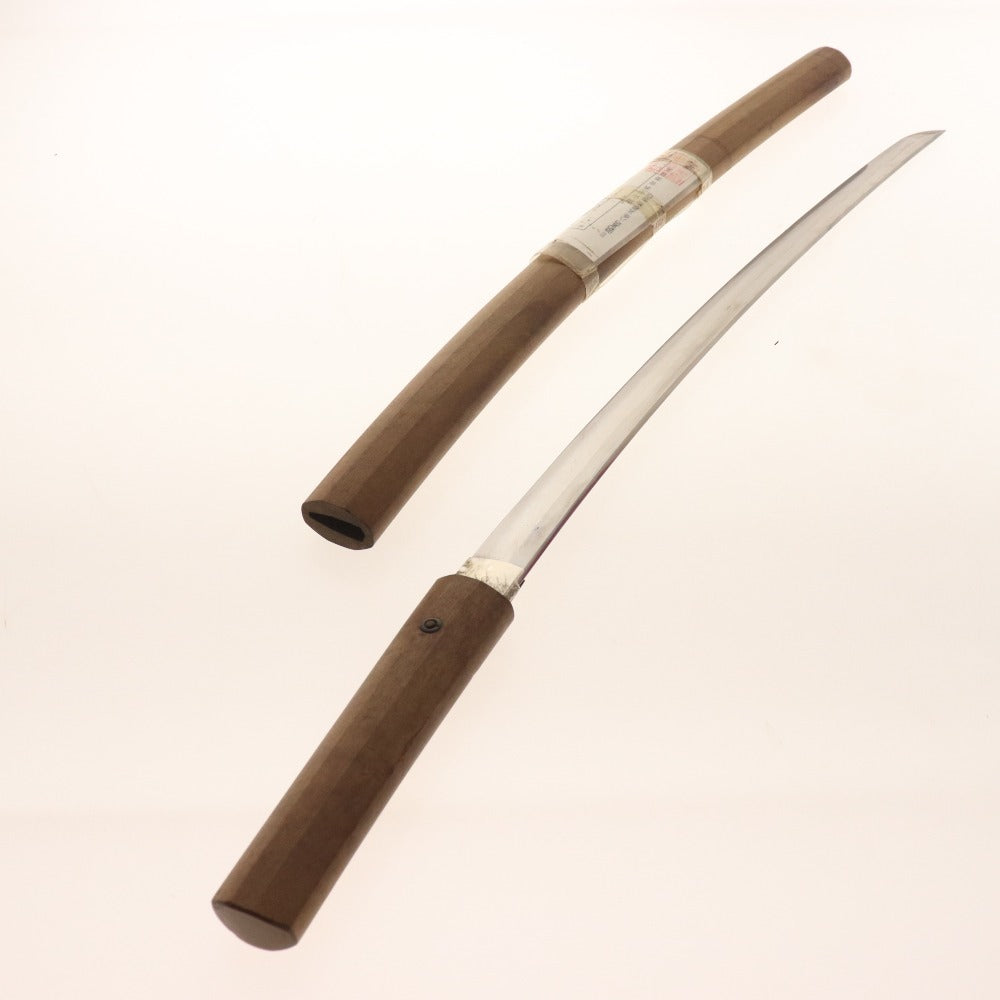 □ 日本刀 脇差 作州住懿修 短刀 短剣 長さ 52.3cm 反り 1.5cm