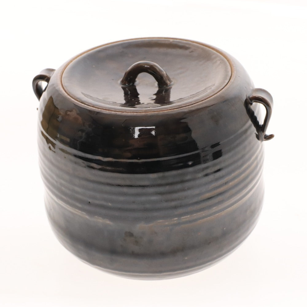 ■ 陽炎園 茶道具 水指 膳所焼 日本文化 和 茶席 木箱付き