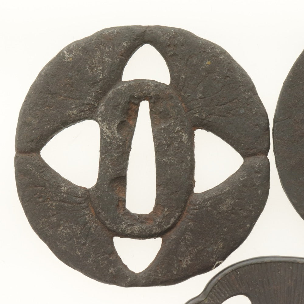 ■ 鍔 つば 5点セット 刀装具 日本刀部品 武具 骨董品