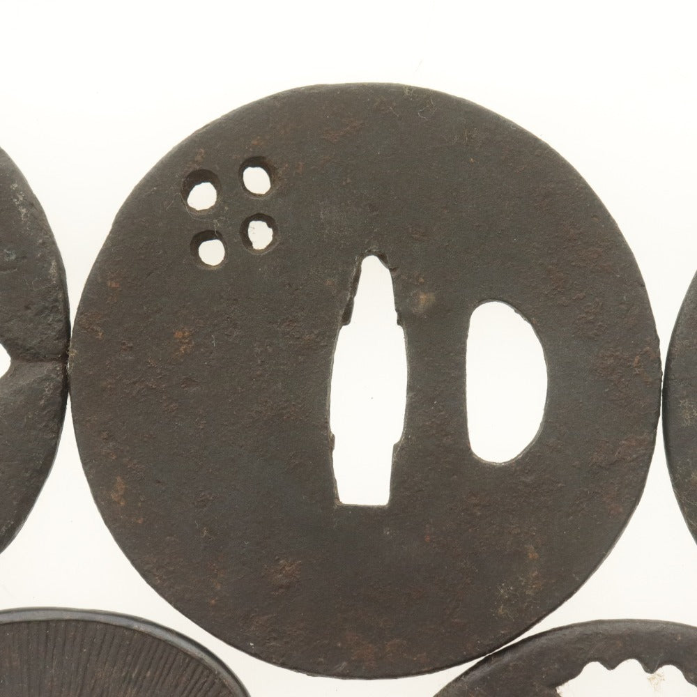 ■ 鍔 つば 5点セット 刀装具 日本刀部品 武具 骨董品