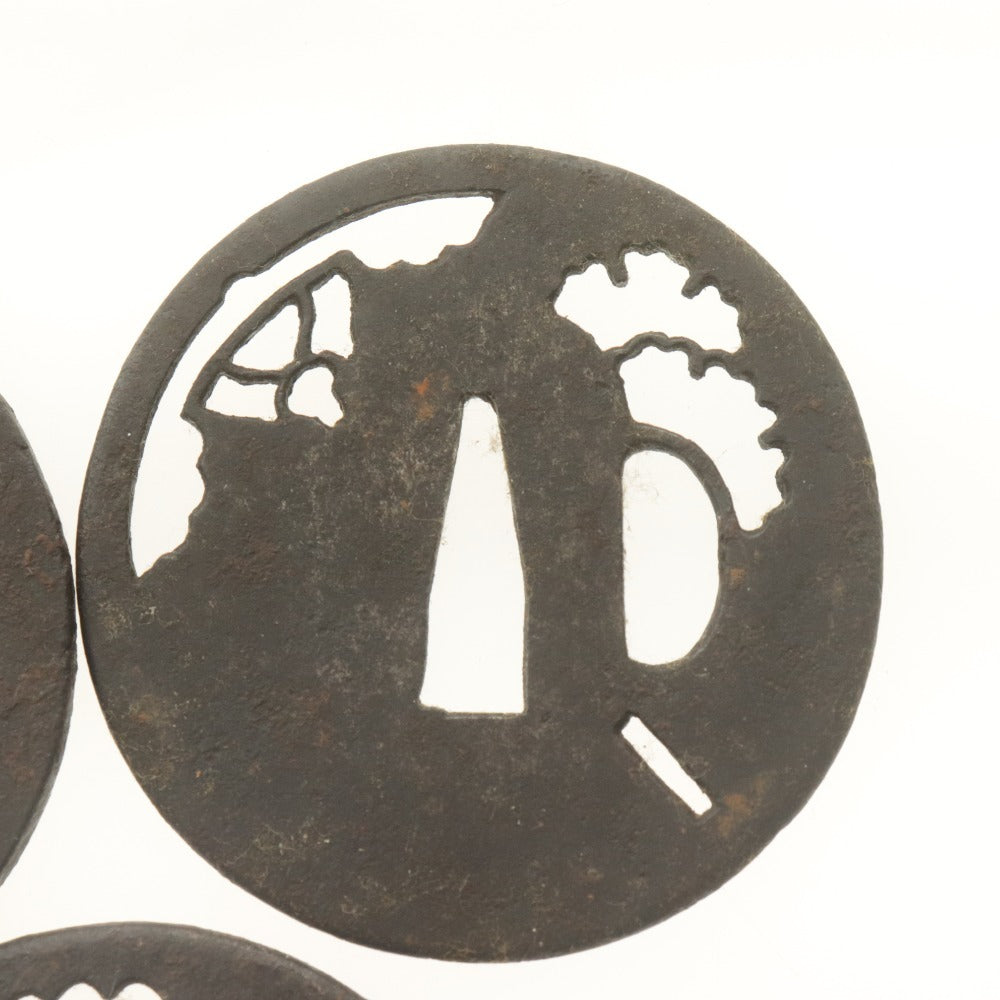 ■ 鍔 つば 5点セット 刀装具 日本刀部品 武具 骨董品