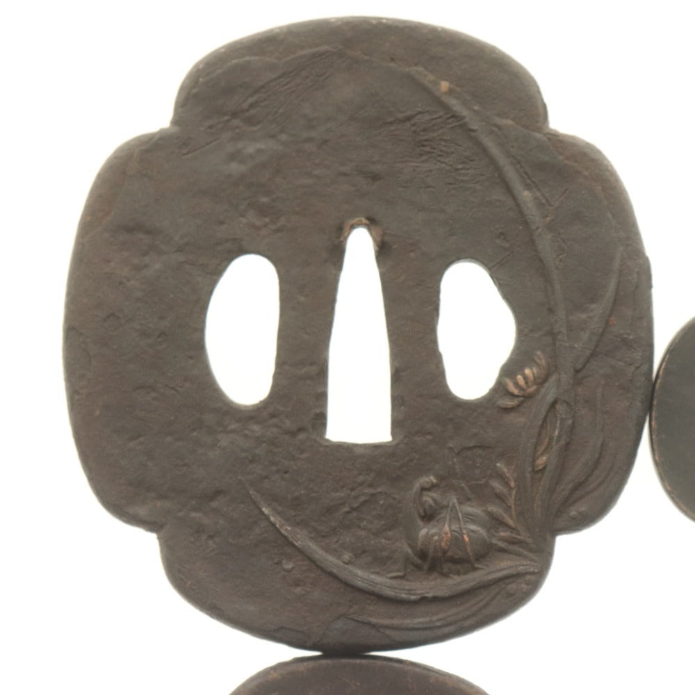 ■ 鍔 (つば) 4点セット 金細工 刀装具 日本刀部品 武具 骨董品