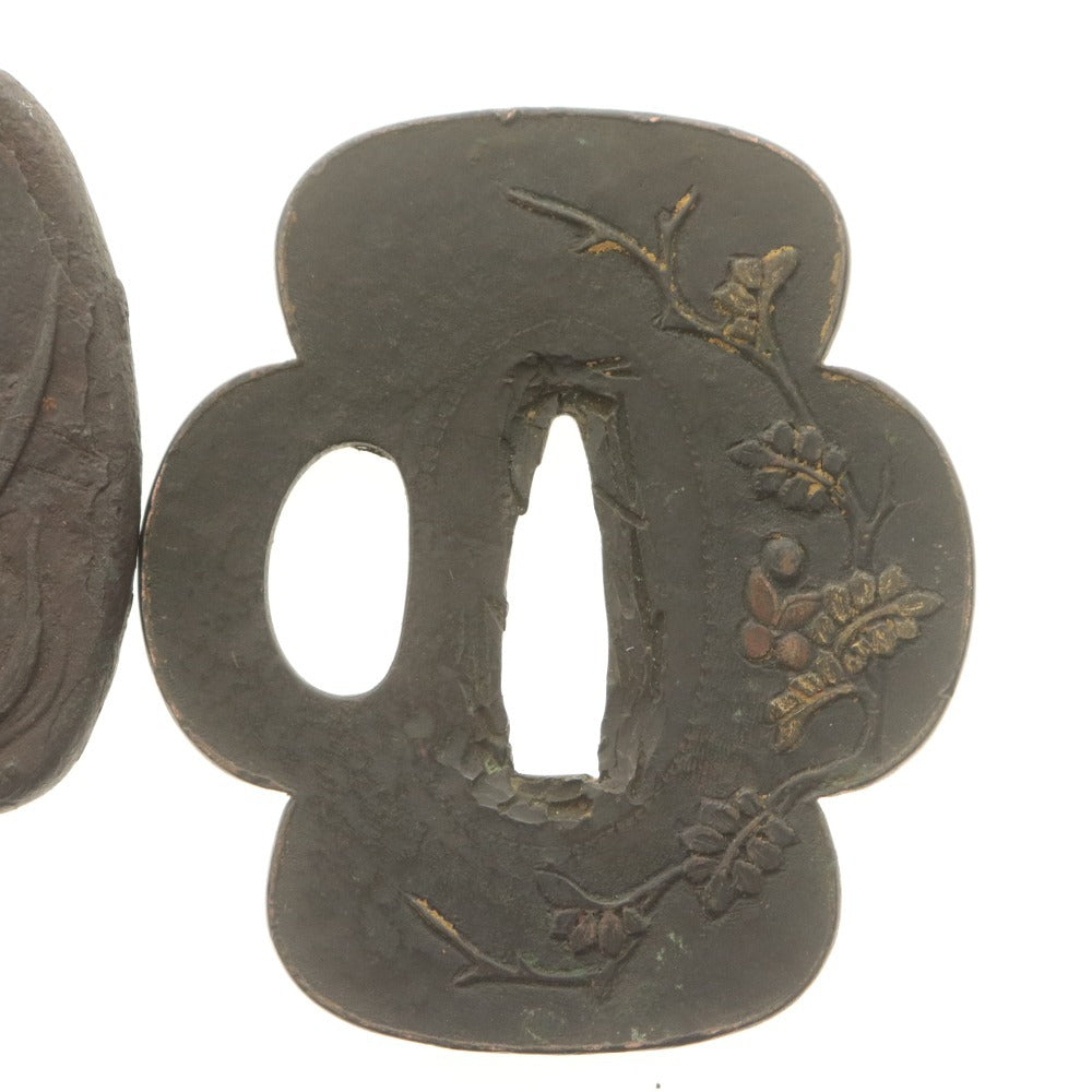 ■ 鍔 (つば) 4点セット 金細工 刀装具 日本刀部品 武具 骨董品