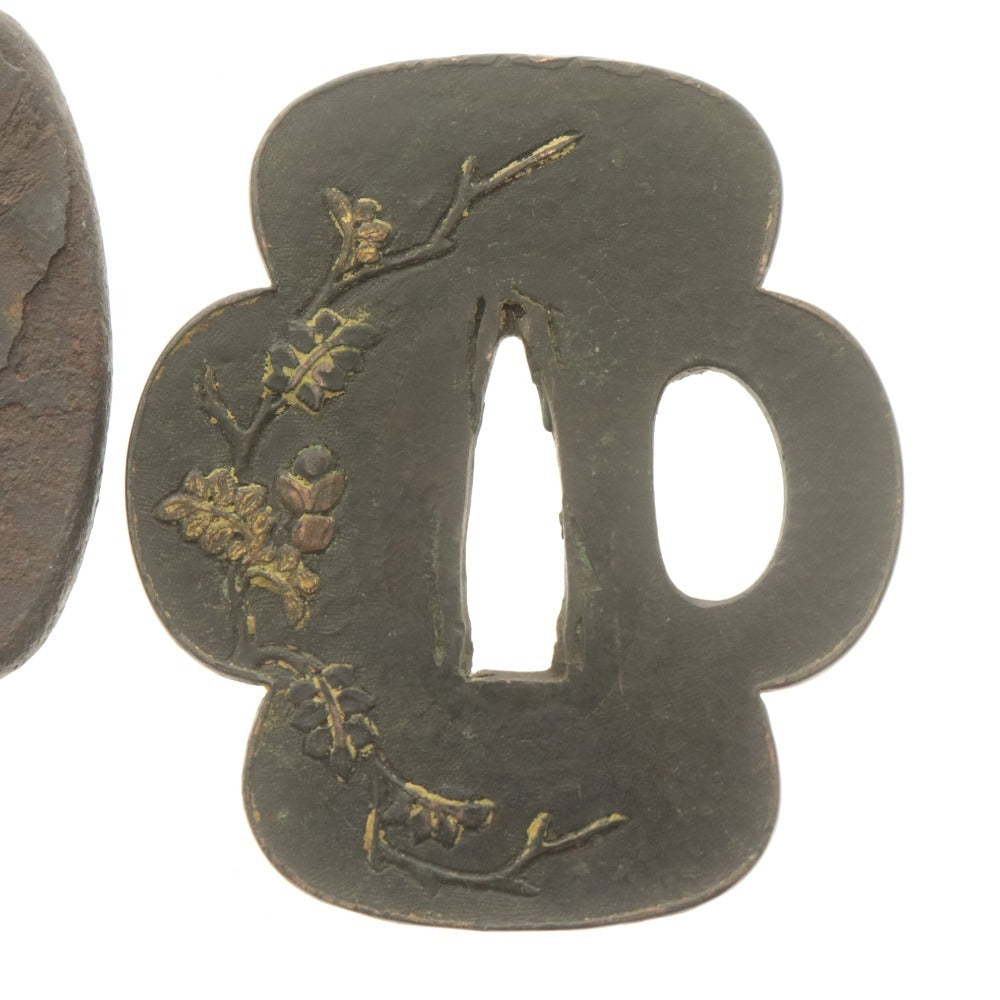 ■ 鍔 (つば) 4点セット 金細工 刀装具 日本刀部品 武具 骨董品