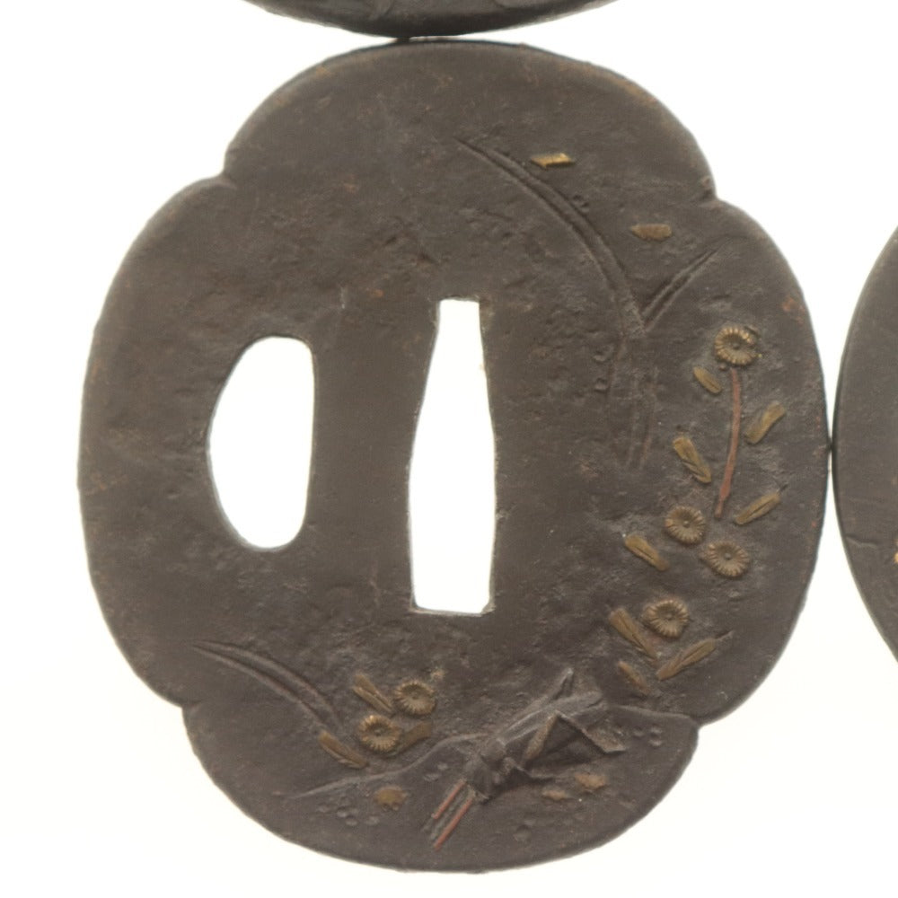 ■ 鍔 (つば) 4点セット 金細工 刀装具 日本刀部品 武具 骨董品