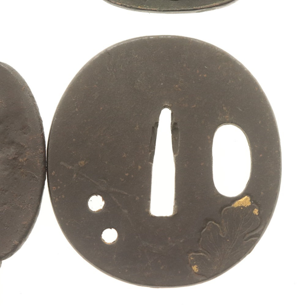 ■ 鍔 (つば) 4点セット 金細工 刀装具 日本刀部品 武具 骨董品