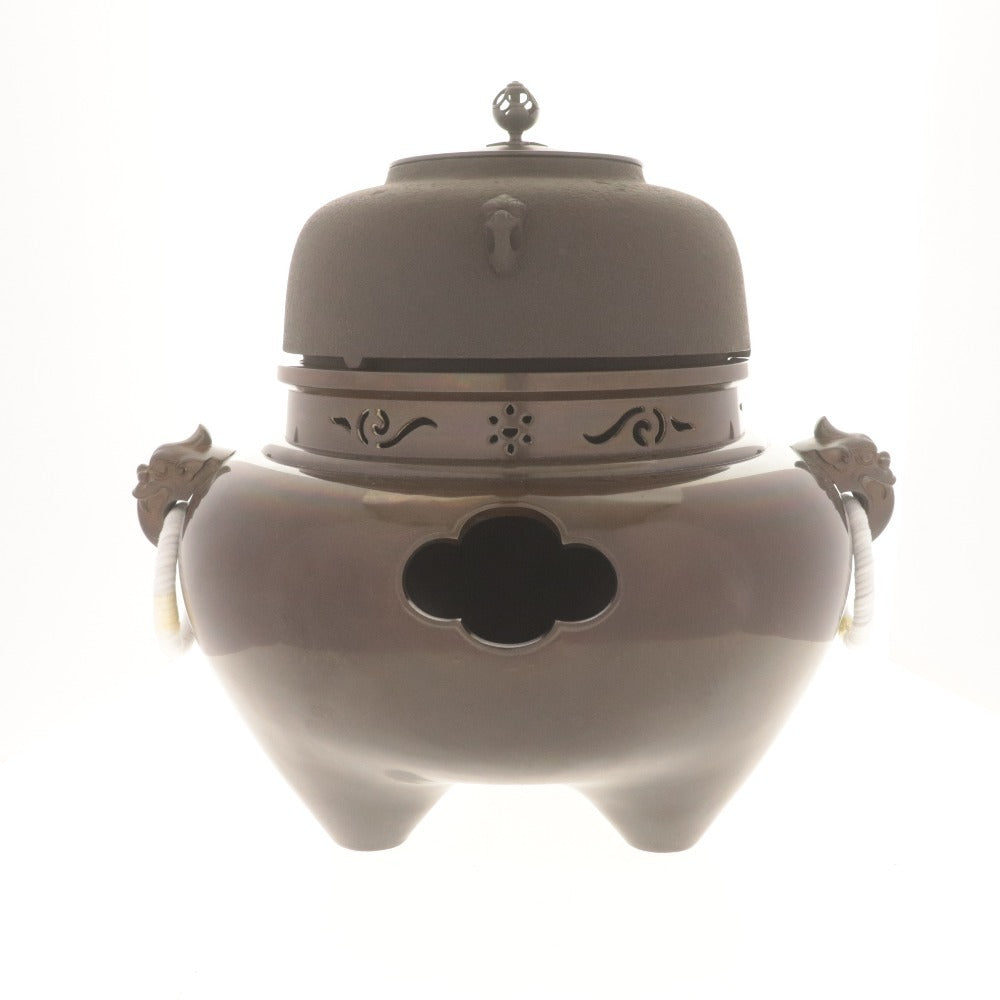 ■ Kanamori Joei Tea Kettle, Tea Utensil, Ro-kama, Metal, Traditional Craft, Art, Tea Ceremony Utensil, Length 33cm, Total Weight 8.7kg, Box Included