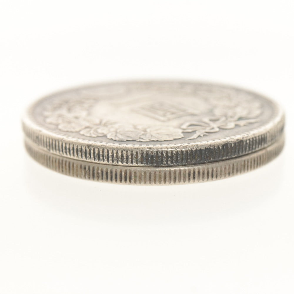 ■ 銀貨 2点セット まとめ売り 一圓 大日本 明治38年 416 ONE YEN 900 竜 重量26g 合計54g 全長3.8cm 古銭 骨董
