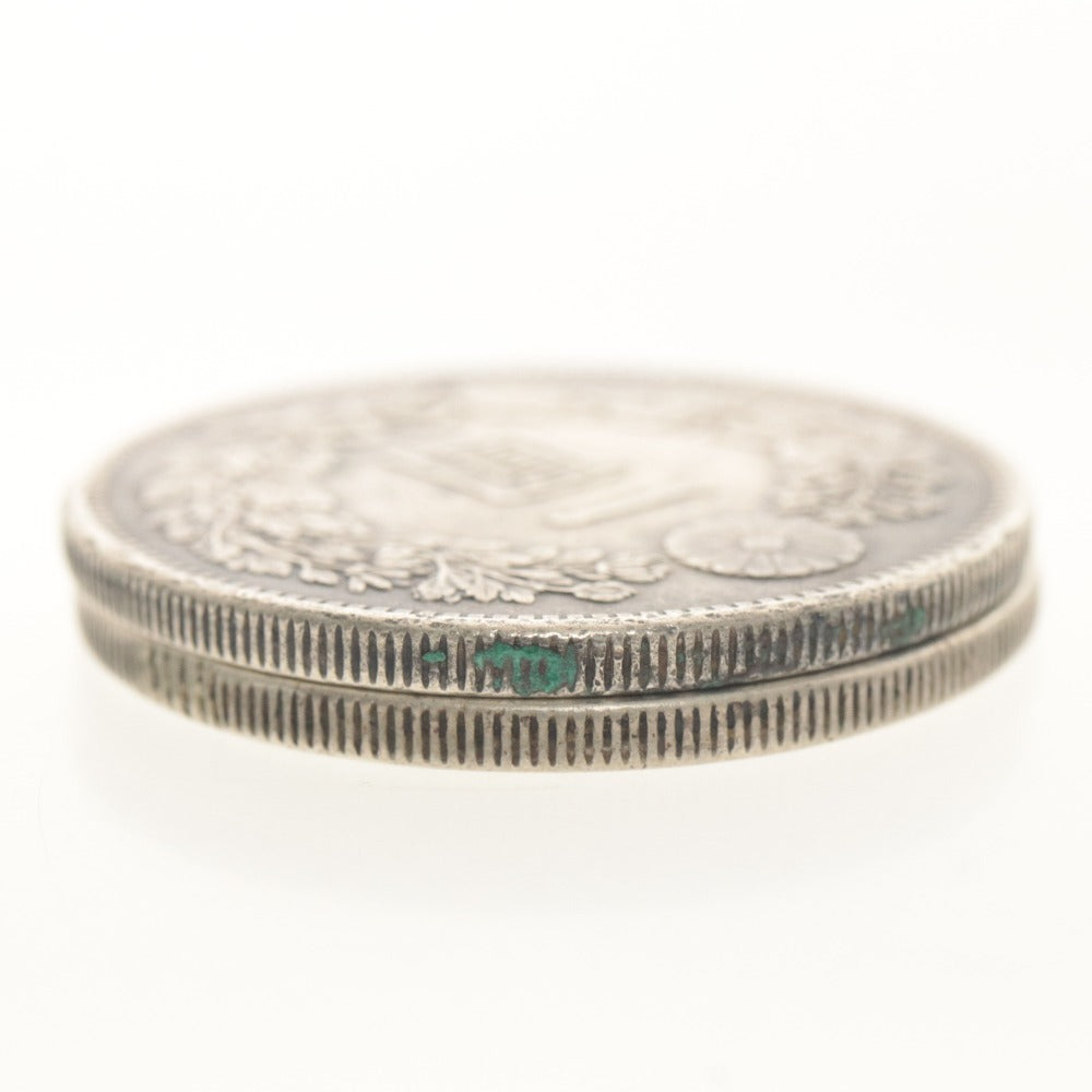 ■ 銀貨 2点セット まとめ売り 一圓 大日本 明治38年 416 ONE YEN 900 竜 重量26g 合計54g 全長3.8cm 古銭 骨董