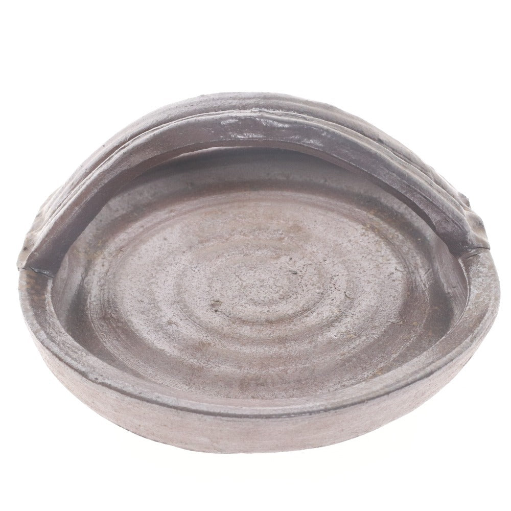 ■ 藤原啓 手鉢 備前焼 日本美術 手付 骨董品 時代物 美術品 古美術品 木箱付き