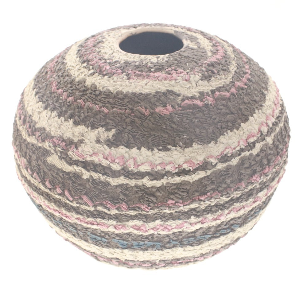■ 松井康成 練上嘯裂壺 花瓶 壺 花器 人間国宝 日本美術 骨董品 時代物 美術品 古美術品 木箱付き