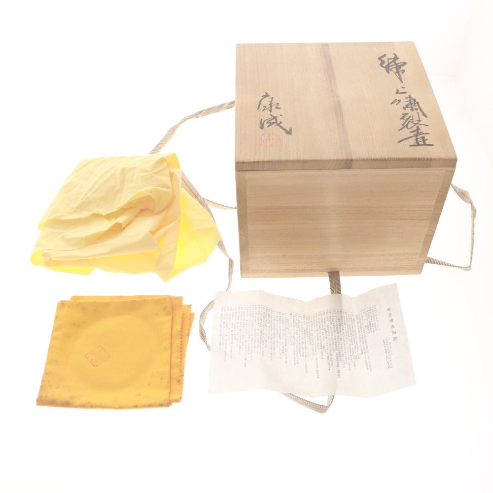 ■ 松井康成 練上嘯裂壺 花瓶 壺 花器 人間国宝 日本美術 骨董品 時代物 美術品 古美術品 木箱付き