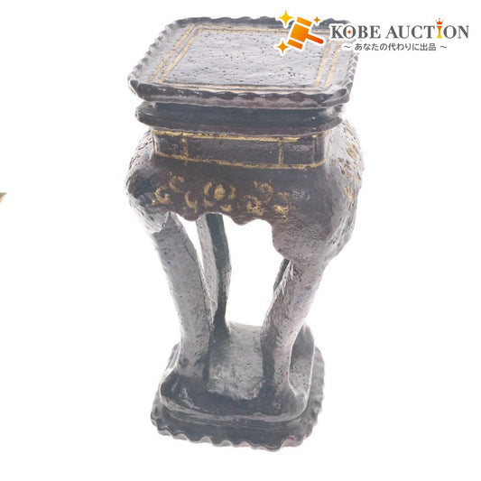 ■ 本阿弥光甫 作楽焼 陶器 高卓 花台 日本美術 手付 骨董品 時代物 美術品 古美術品 ケース 木箱付き